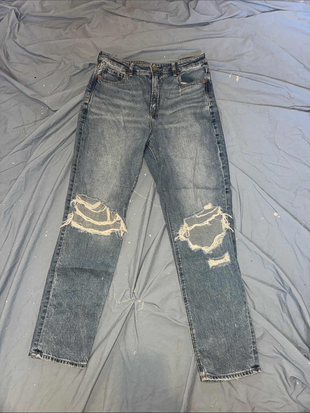 Women's Distressed Blue Denim Jeans